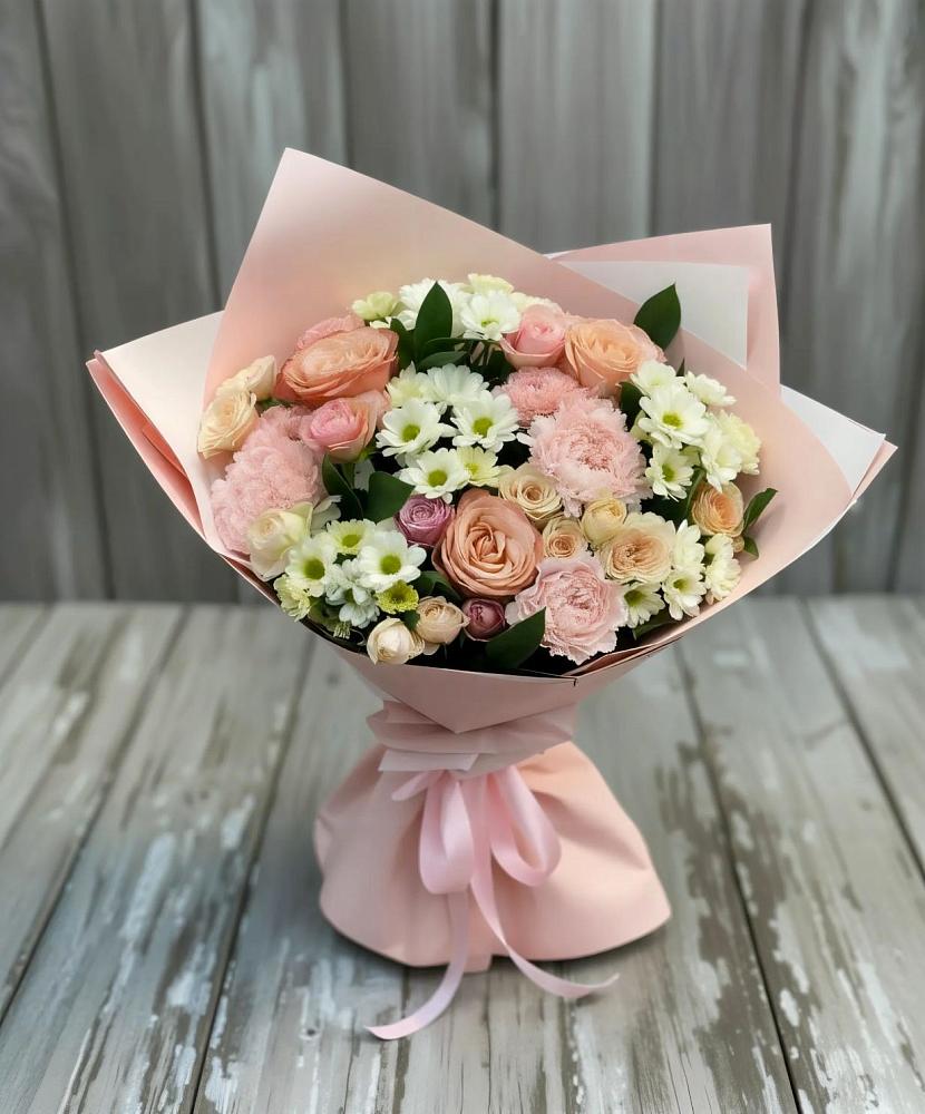 Букет цветов из: Гвоздики, Розы и Хризантемы в Тарасово