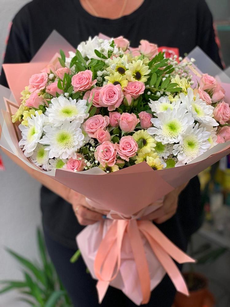 Букет цветов из: Розы и Хризантемы в Тарасово