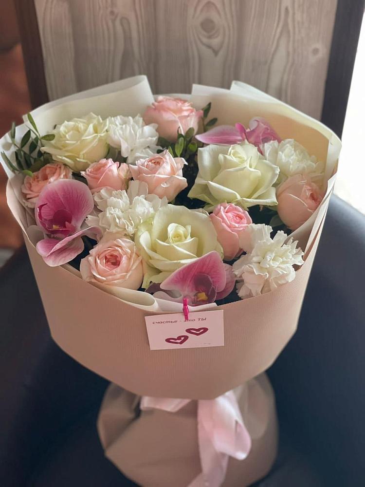 Букет цветов из: Орхидеи, Розы и Гвоздики в Тарасово