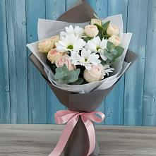 Букет цветов из:  Хризантемы и Розы в Тарасово