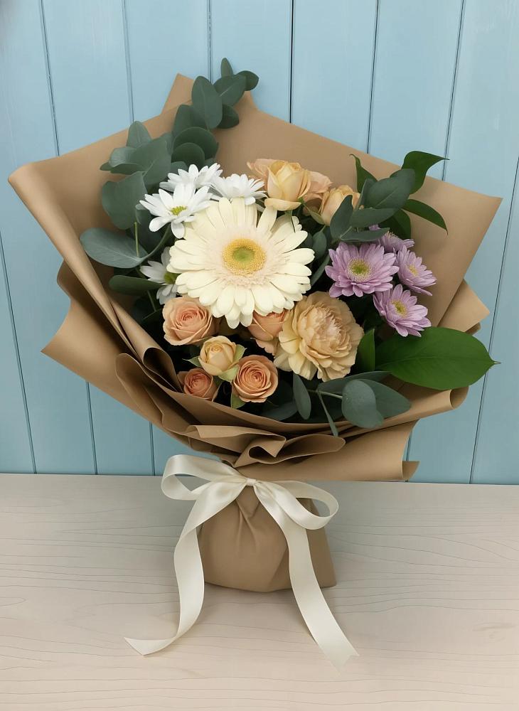 Букет цветов из: Герберы и Хризантемы в Тарасово