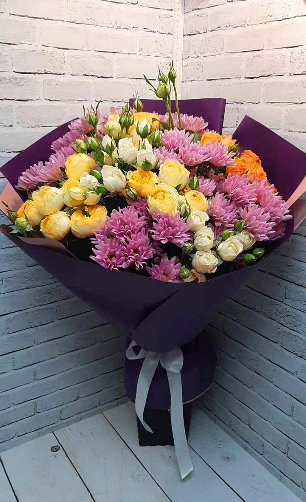 Букет цветов из: Хризантемы и Розы в Тарасово