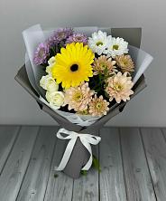 Букет цветов из:  Розы, Герберы и Хризантемы в Тарасово