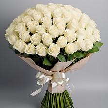 Букет 101 беля роза Белоснежка в Тарасово