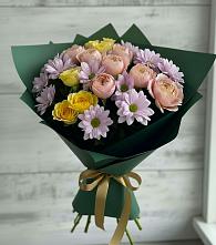 Букет цветов из:  Хризантемы и Розы в Тарасово