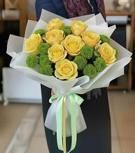 Букет цветов из:  Хризантемы и Розы в Тарасово