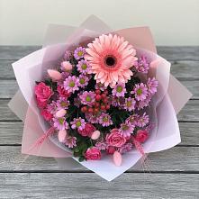 Букет цветов из:  Розы, Герберы и Хризантемы #REPLACE_PRED# Тарасово