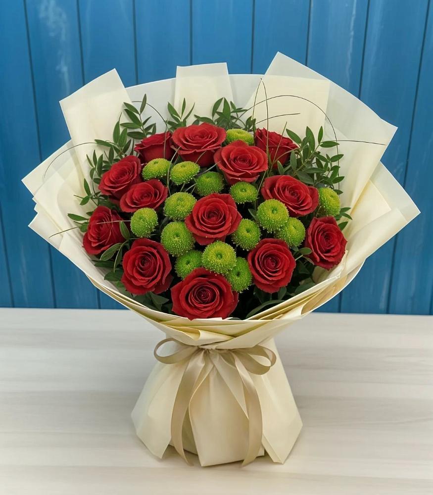 Букет цветов из: Розы и Хризантемы в Тарасово