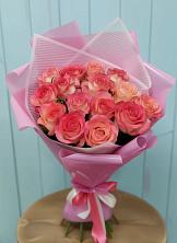 Букет 15 Розовых роз Равель в Тарасово