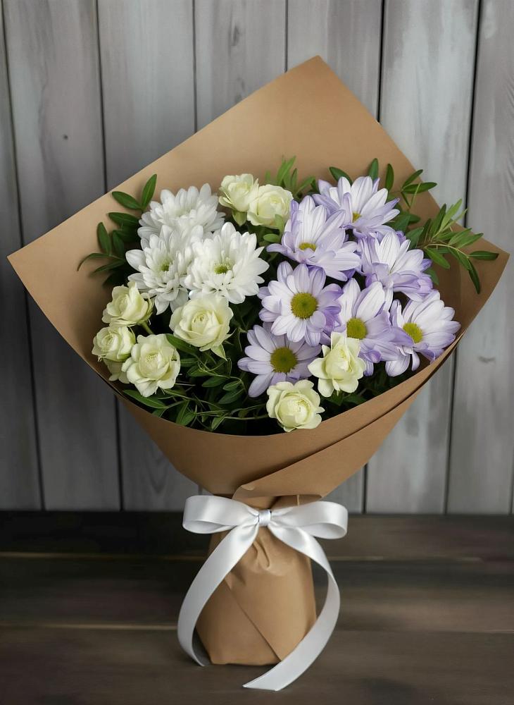 Букет цветов из: Хризантемы и Розы в Тарасово